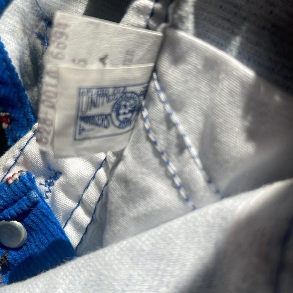 Vintage Oshkosh B’Gosh - blue corduroy overalls with toy soldiers - 24 months